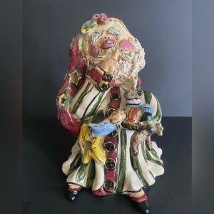 Christmas Santa Claus Blue Sky Clayworks Heather Goldminc figurine candle holder